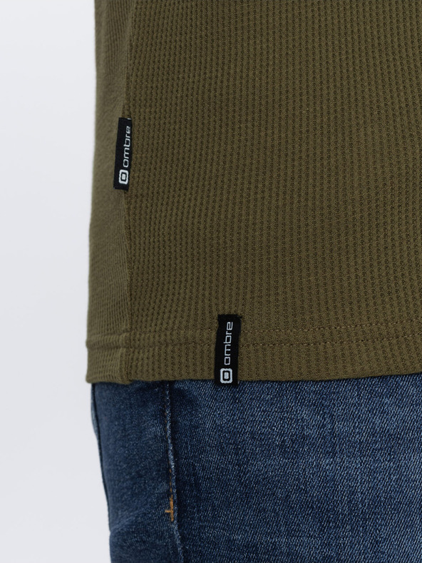 Ombre Clothing Khaki Herren Basic T-Shirt mit Tasche Ombre Clothing
