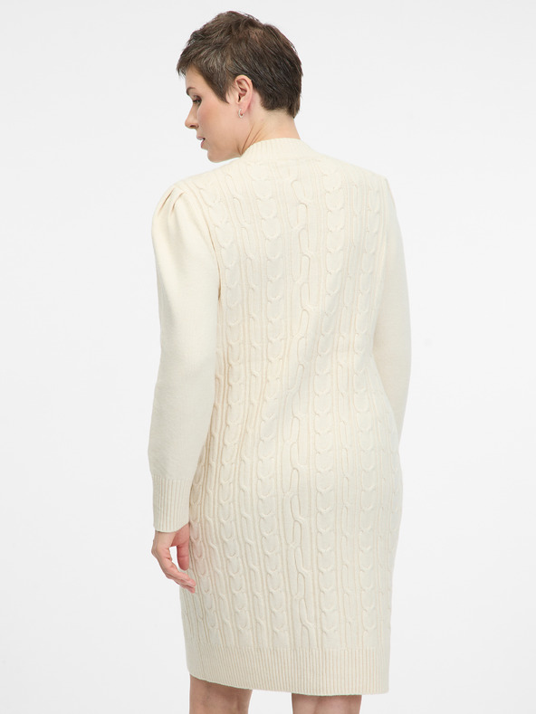 Orsay Cremefarbenes Damen-Pullover-Kleid ORSAY
