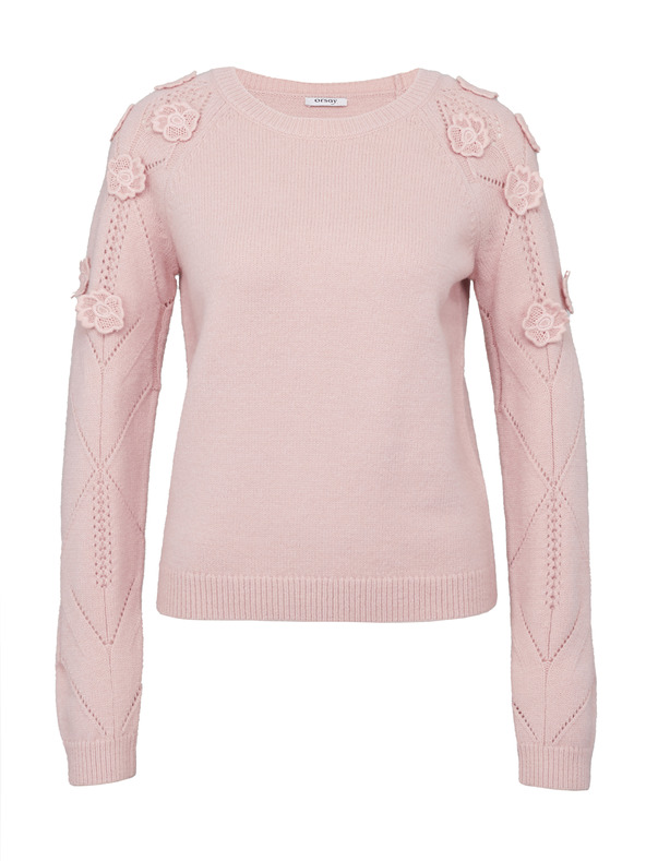 Orsay Hellrosa Damenpullover mit Blumenapplikation ORSAY