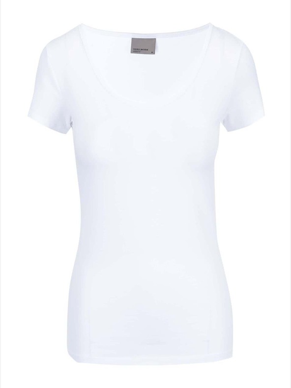 Vero Moda Weißes Basic-T-Shirt mit Rundhalsausschnitt VERO MODA Maxi My