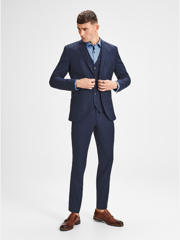 Jack & Jones Jack & Jones Laris dunkelblaue Anzugjacke aus Wollmischung