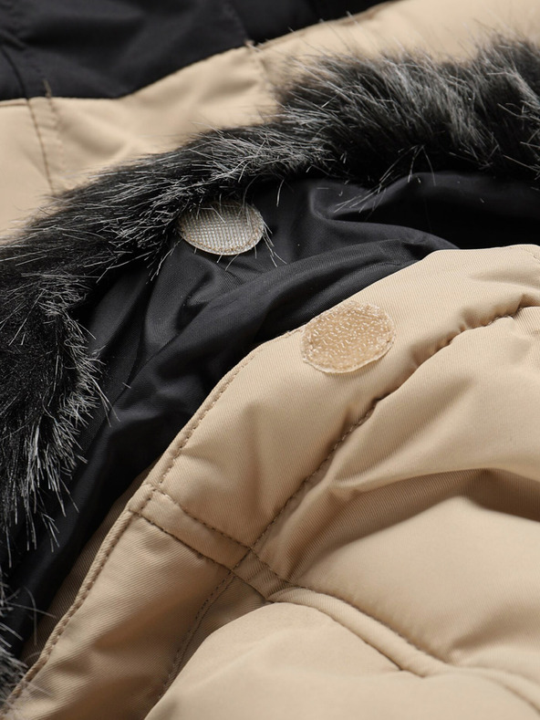 ALPINE PRO Schwarz-beige Herren-Winterjacke ALPINE PRO EGYP