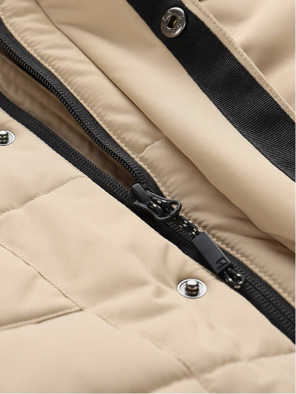 ALPINE PRO Schwarz-beige Herren-Winterjacke ALPINE PRO EGYP