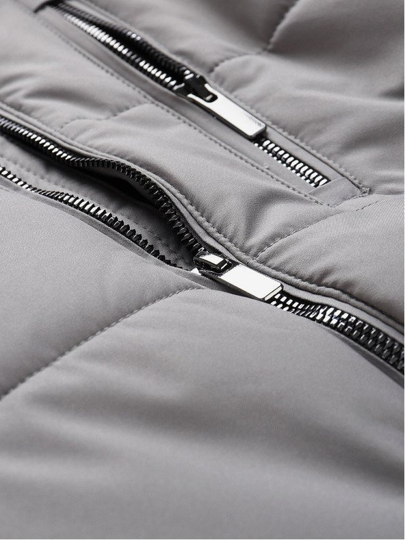 ALPINE PRO Graue Herren-Winterjacke ALPINE PRO LODER