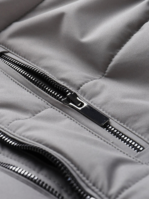 ALPINE PRO Graue Herren-Winterjacke ALPINE PRO LODER