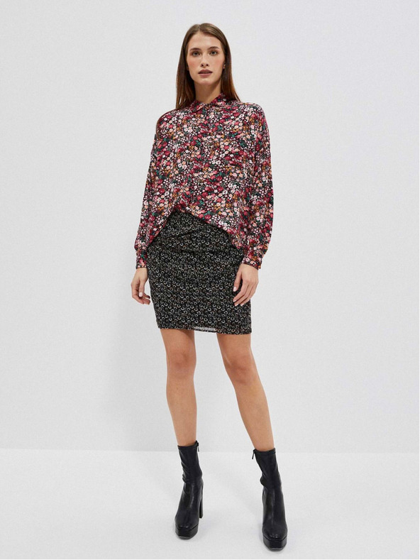 Moodo Rosa und schwarzes gemustertes Damenshirt Moodo