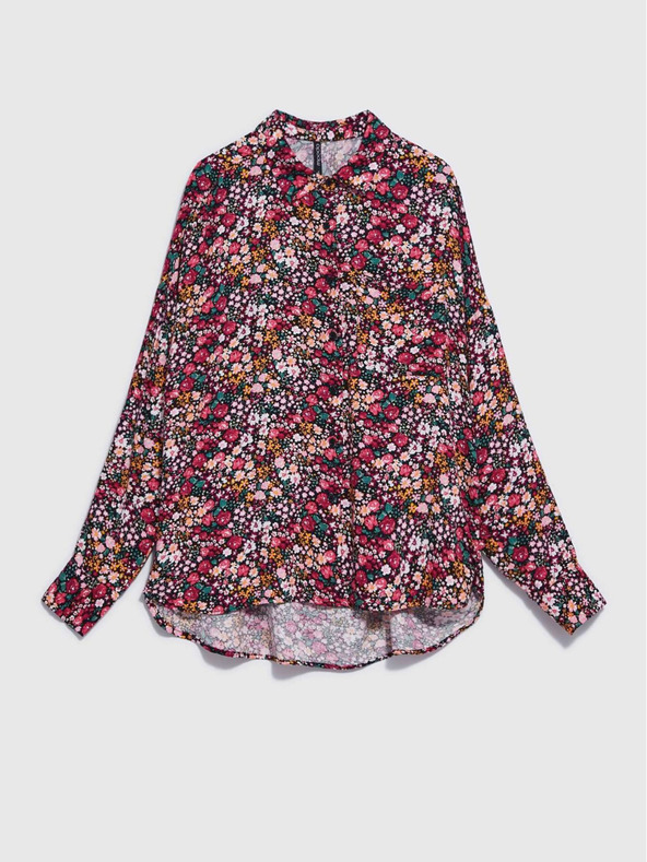 Moodo Rosa und schwarzes gemustertes Damenshirt Moodo