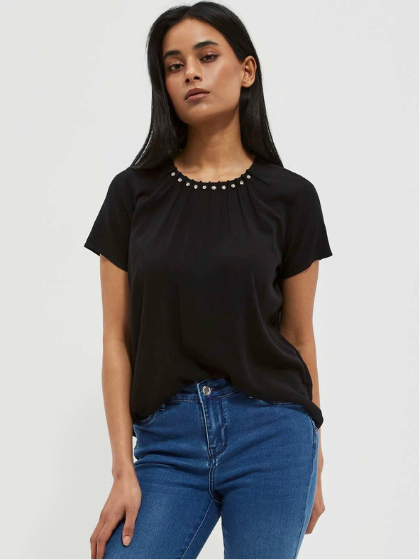 Moodo Schwarze Damenbluse Moodo