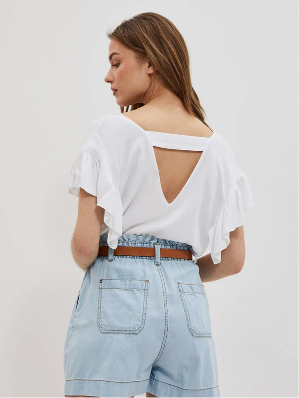 Moodo Weiß Damen Bluse Moodo