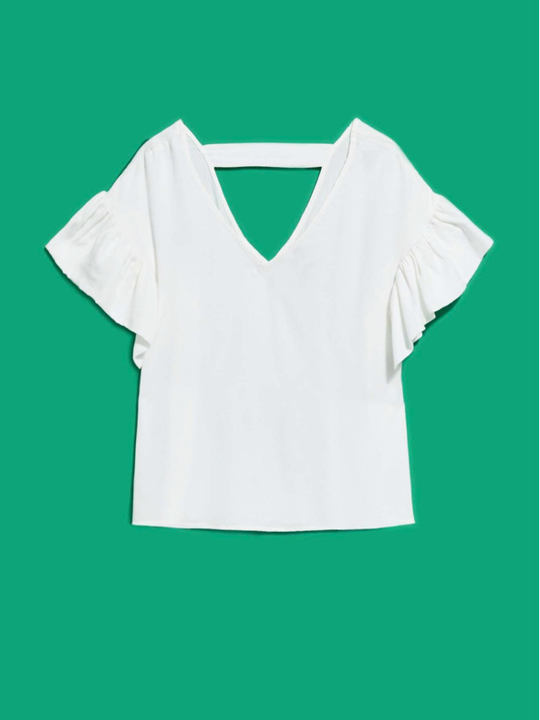 Moodo Weiß Damen Bluse Moodo