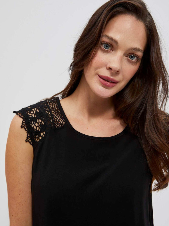 Moodo Schwarzes Damen Long Shirt Moodo