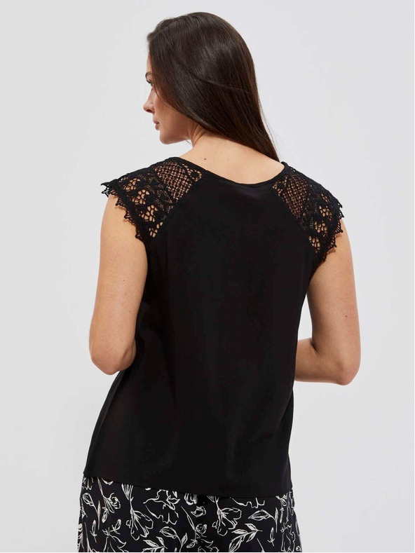 Moodo Schwarzes Damen Long Shirt Moodo