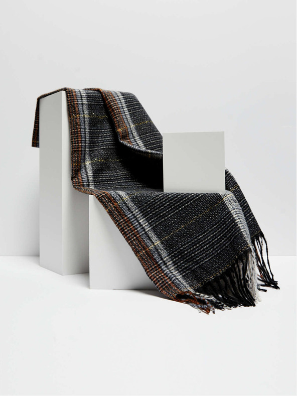 Moodo Schwarz kariertes Halstuch Moodo