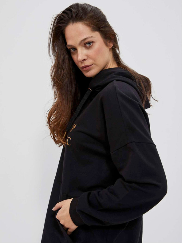 Moodo Schwarzes Damen-Kapuzen-Sweatshirt Moodo