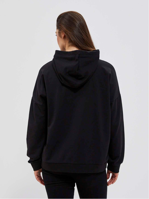 Moodo Schwarzes Damen-Kapuzen-Sweatshirt Moodo