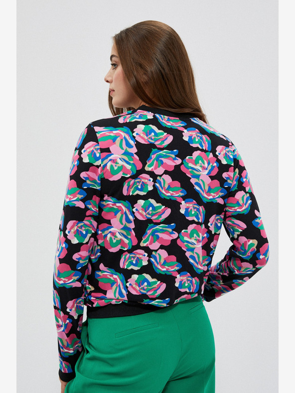 Moodo Schwarzer bedruckter Damen-Bomber Moodo