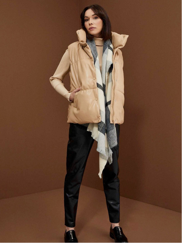 Moodo Moodo Beige Damen Steppweste