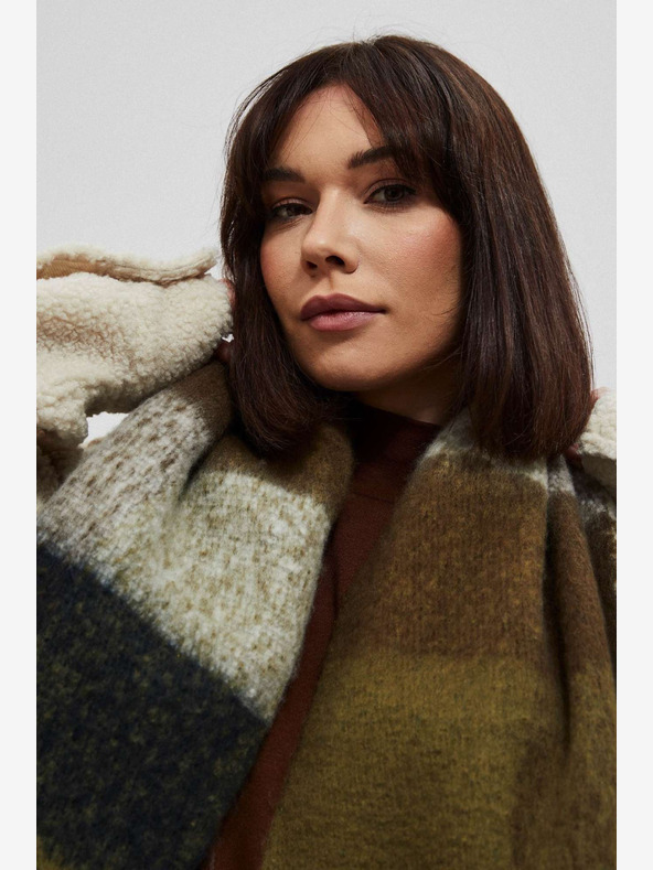 Moodo Moodo Braun und Schwarzer karierter Damenschal