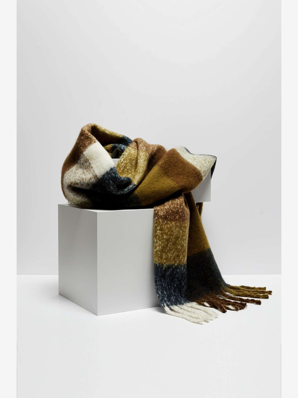 Moodo Moodo Braun und Schwarzer karierter Damenschal