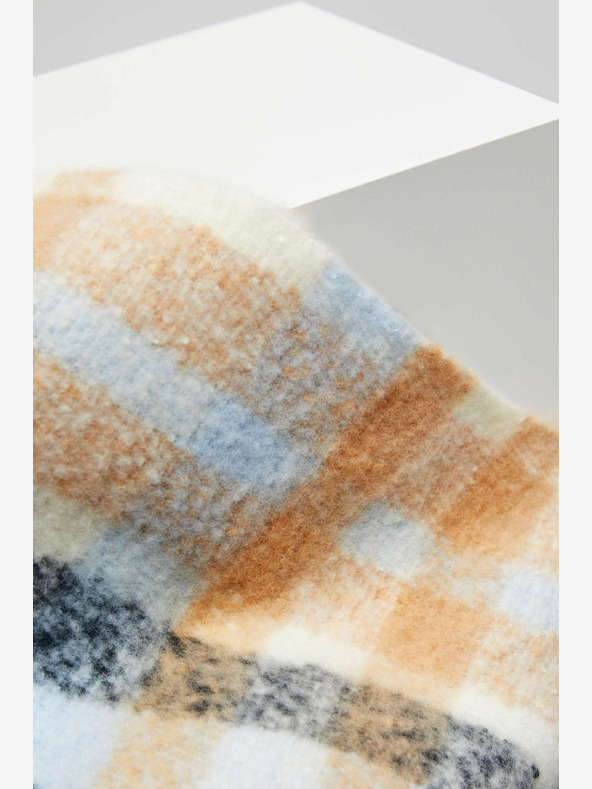 Moodo Moodo Orange und Blau kariertes Damenhemd