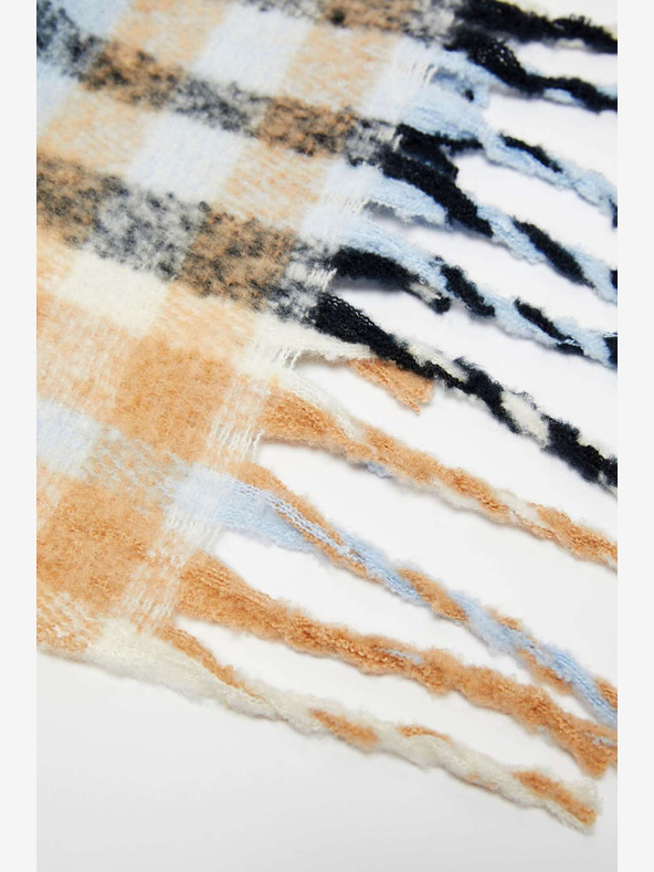 Moodo Moodo Orange und Blau kariertes Damenhemd