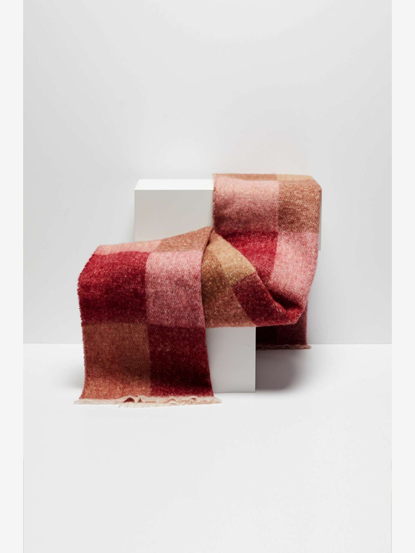 Moodo Rosa karierter Damenschal Moodo