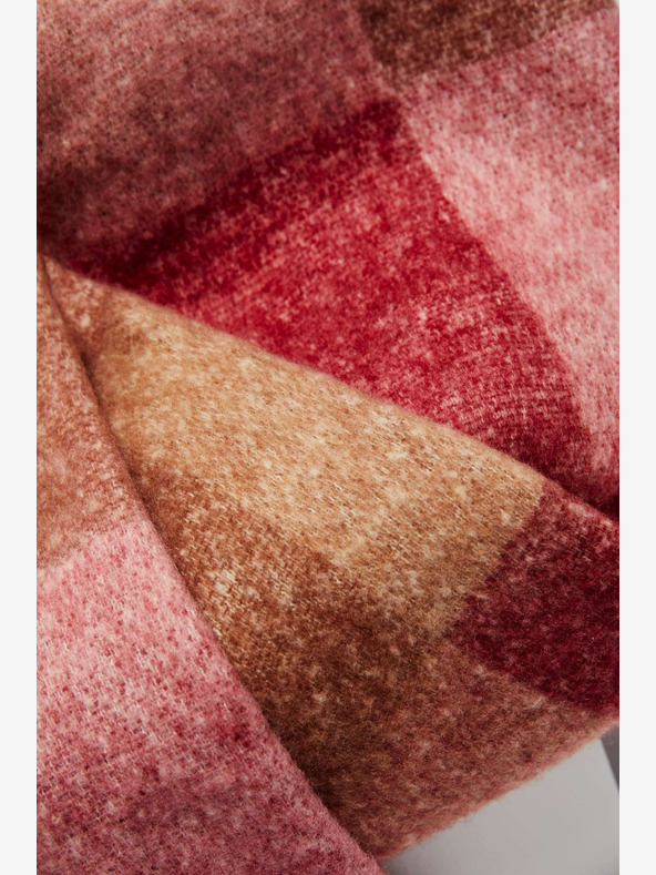 Moodo Rosa karierter Damenschal Moodo