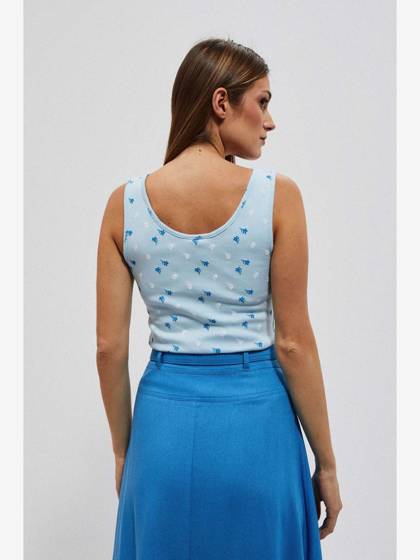 Moodo Hellblaues bedrucktes Tank-Top Moodo