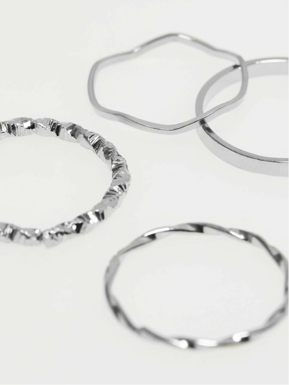 Moodo Set aus feinen Ringen in Silber Moodo