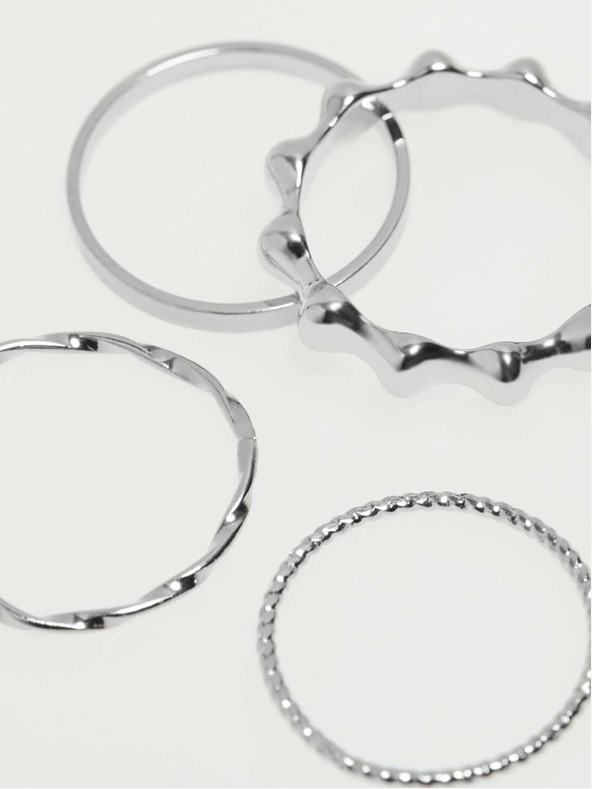 Moodo Set aus feinen Ringen in Silber Moodo