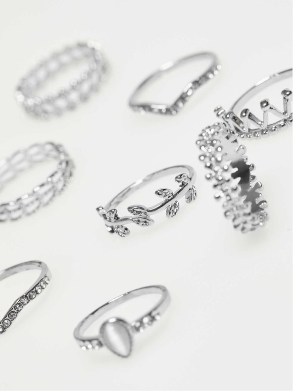 Moodo Satz Ringe in Silber Moodo
