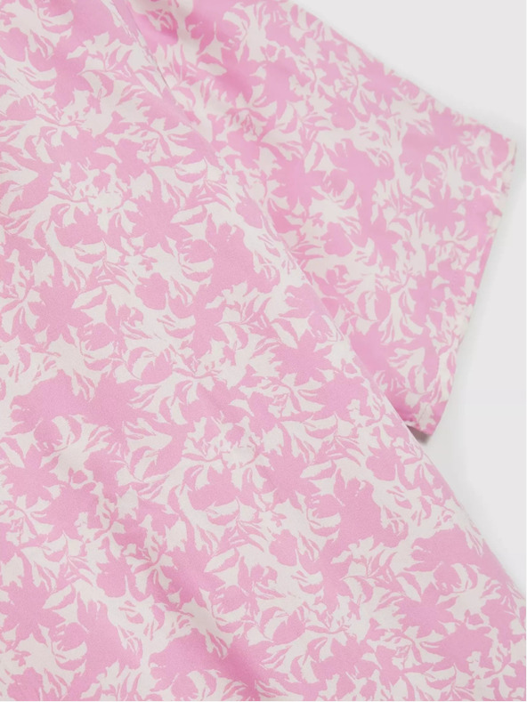 Moodo Hellrosa gemusterte Bluse mit Krawatte Moodo