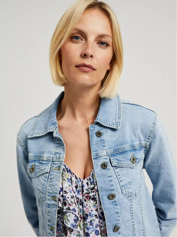 Moodo Hellblaue Jeansjacke mit Knöpfen Moodo