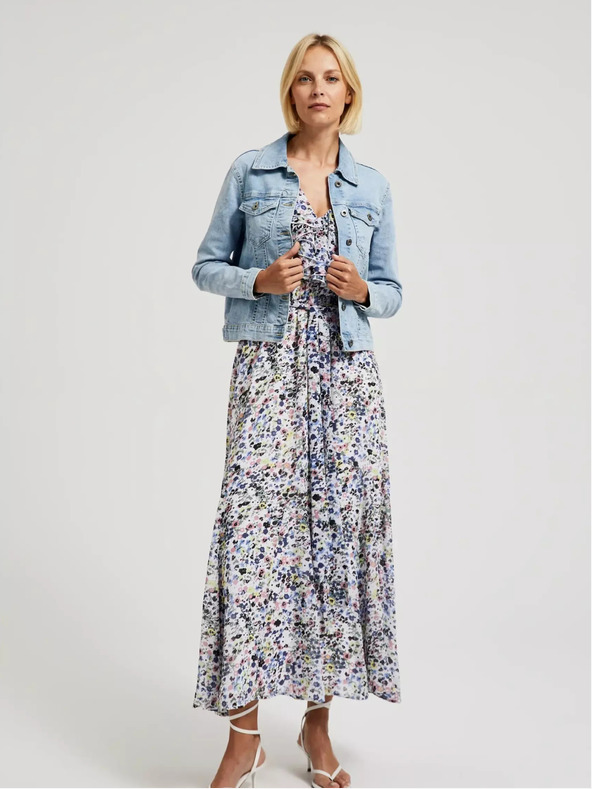 Moodo Hellblaue Jeansjacke mit Knöpfen Moodo