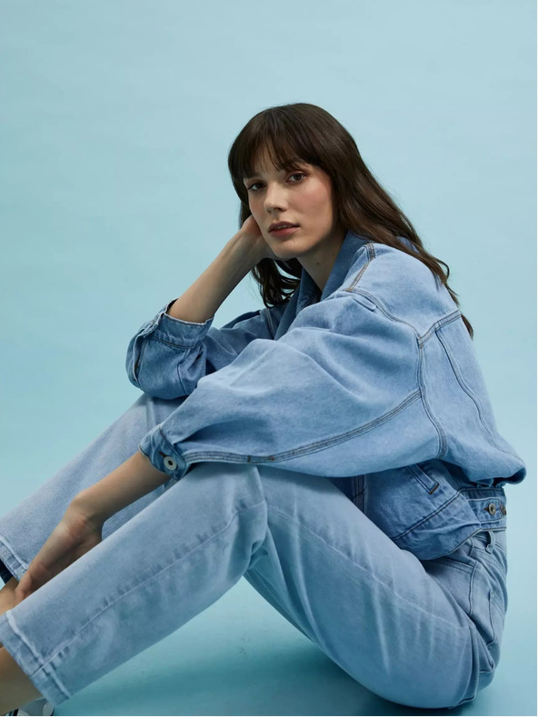 Moodo Kurze blaue Jeansjacke Moodo