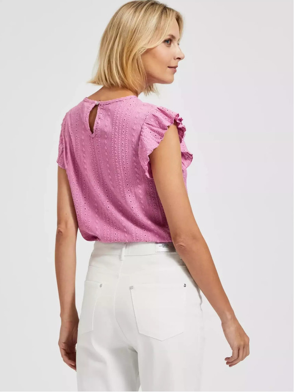 Moodo Rosa Rüschenbluse Moodo