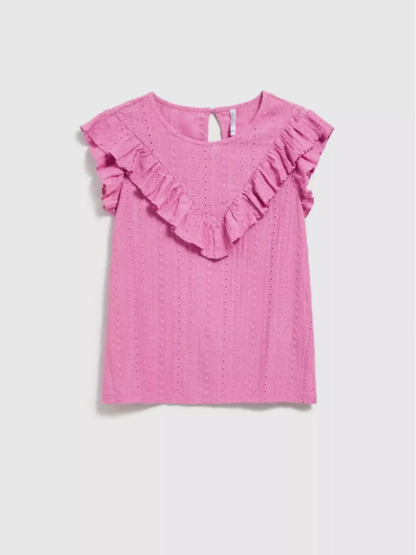 Moodo Rosa Rüschenbluse Moodo