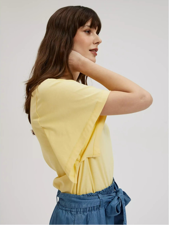 Moodo Gelbes Hemd mit weiten Ärmeln Moodo