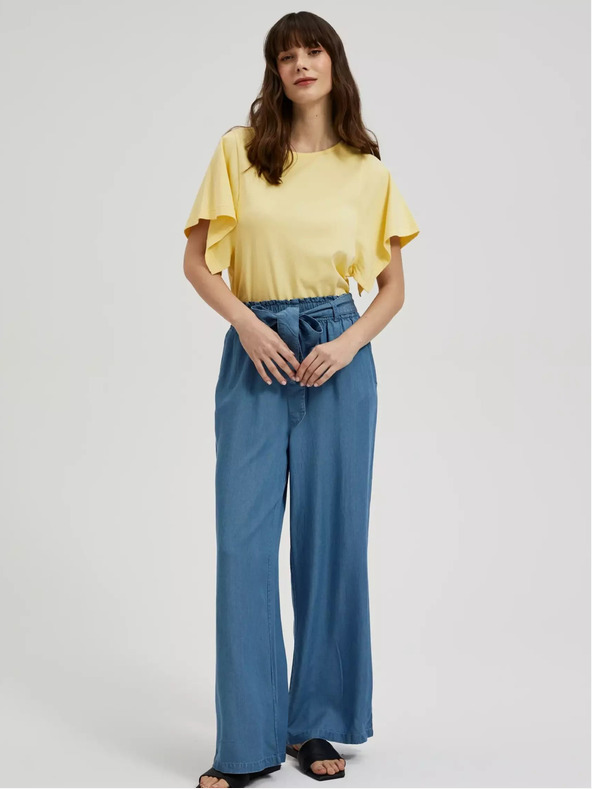 Moodo Gelbes Hemd mit weiten Ärmeln Moodo