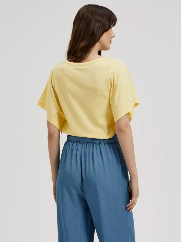 Moodo Gelbes Hemd mit weiten Ärmeln Moodo