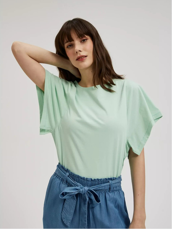 Moodo Grünes Hemd mit weiten Ärmeln Moodo