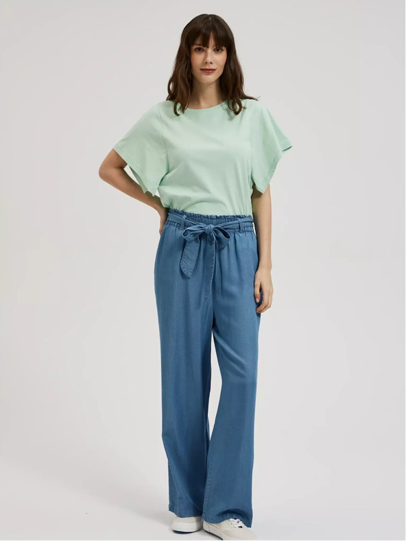 Moodo Grünes Hemd mit weiten Ärmeln Moodo