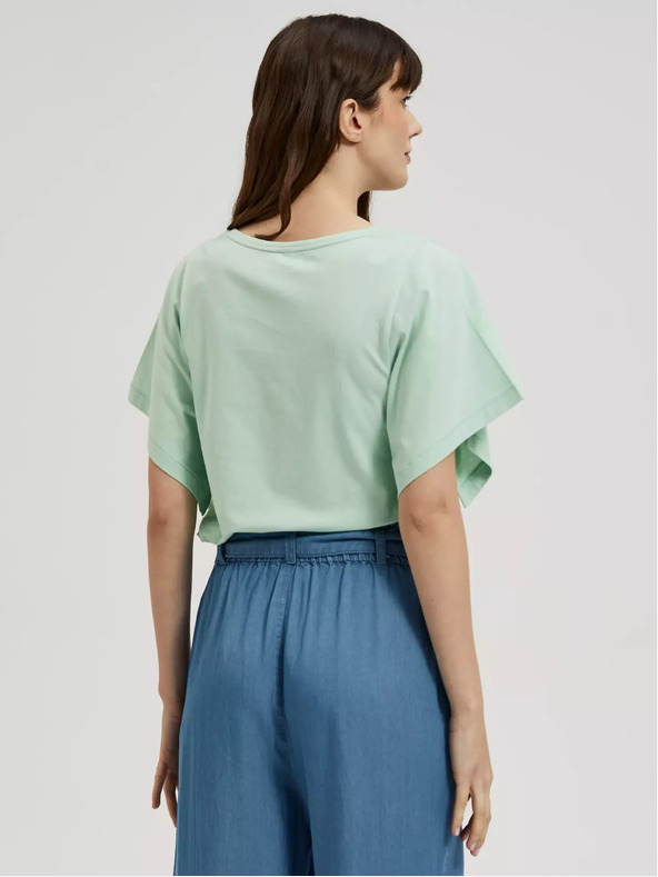 Moodo Grünes Hemd mit weiten Ärmeln Moodo