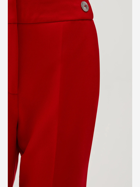 Moodo Rote gerade Hose mit Gürtel Moodo