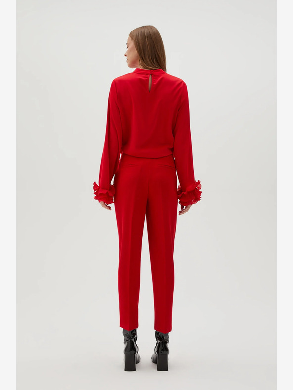 Moodo Rote gerade Hose mit Gürtel Moodo