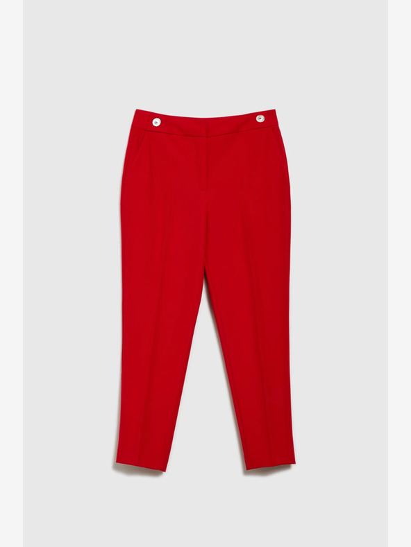 Moodo Rote gerade Hose mit Gürtel Moodo