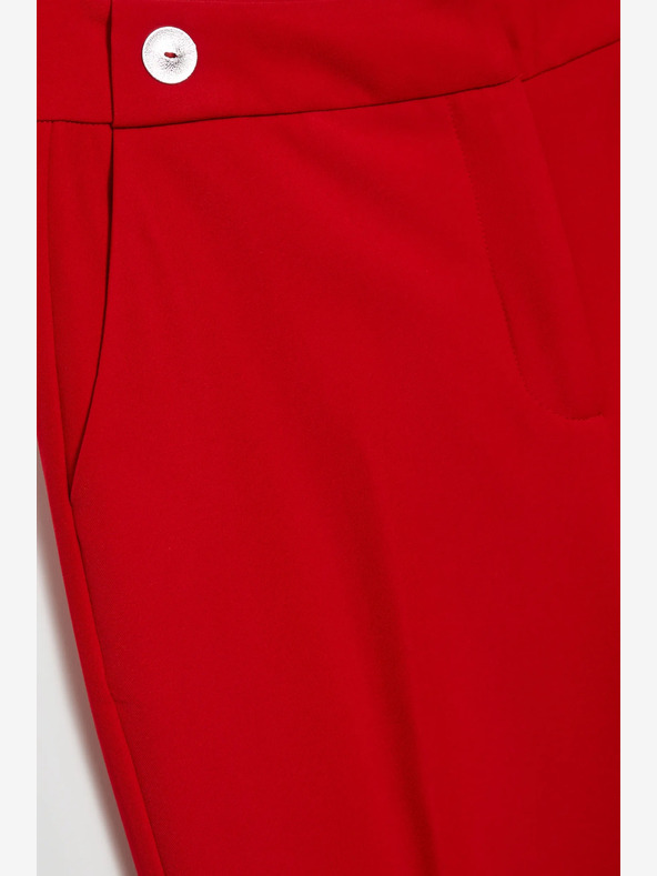 Moodo Rote gerade Hose mit Gürtel Moodo