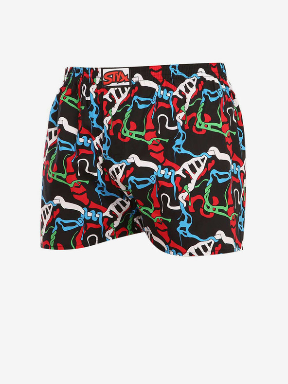 Styx Rot und schwarz gemusterte Styx-Shorts für Herren