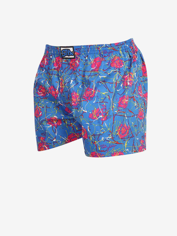 Styx Rosa und blau gemusterte Styx Shorts für Herren