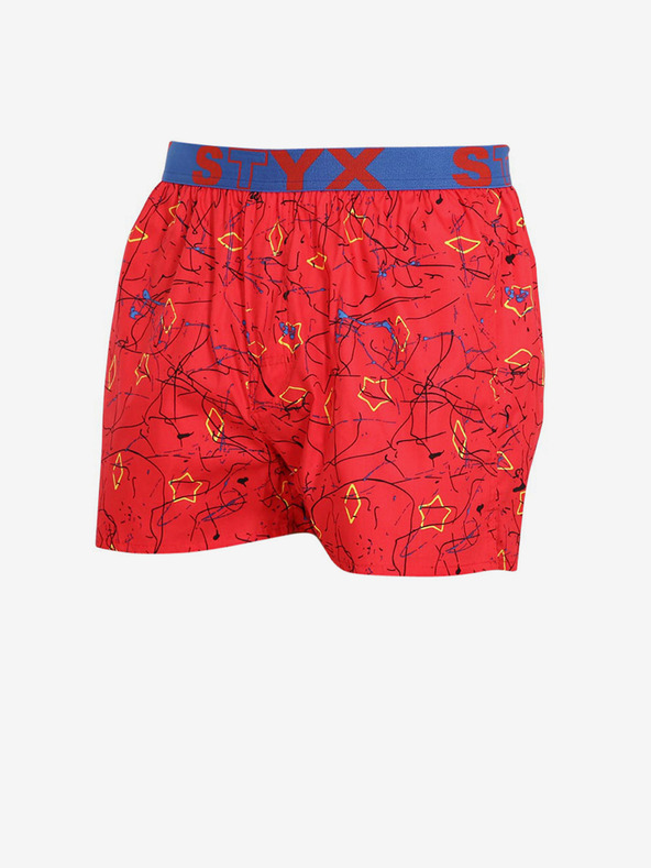 Styx Rote Herren-Shorts mit Sport-Gummizug Styx Art Jáchym